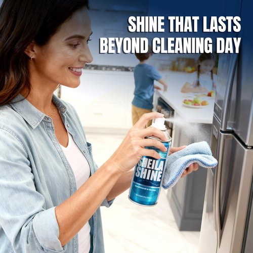 Sheila Shine 3oz Stainless Steel Cleaner and Polish - Cleans, Polishes & Protects Kitchen Appliances, Refrigerators, Sinks, Ovens & Grills - Stainless Cleaner Spray for Residue & Streak Free Shine