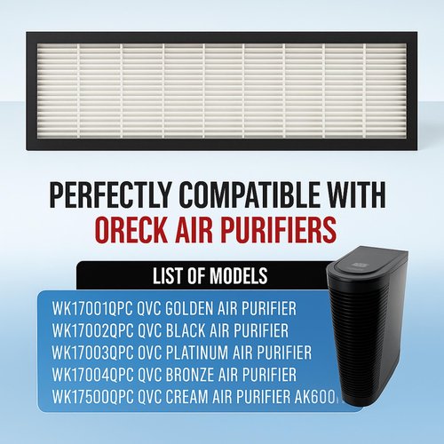 Nispira AH60010 True HEPA Filter Replacement for Hoover Air Purifier WH10100 WH10200 Oreck AK60010QPC WK17001QPC WK17004QPC WK17003QPC WK17002QPC, 1 Pack