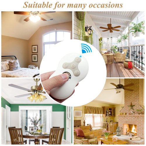 Universal Ceiling Fan Remote Control Kit, Compatible with Hunter, Harbor Breeze Hampton Bay, 3-Speed Control Fans with Dimmer, Remote Works with Hunter 99122 99123 99600