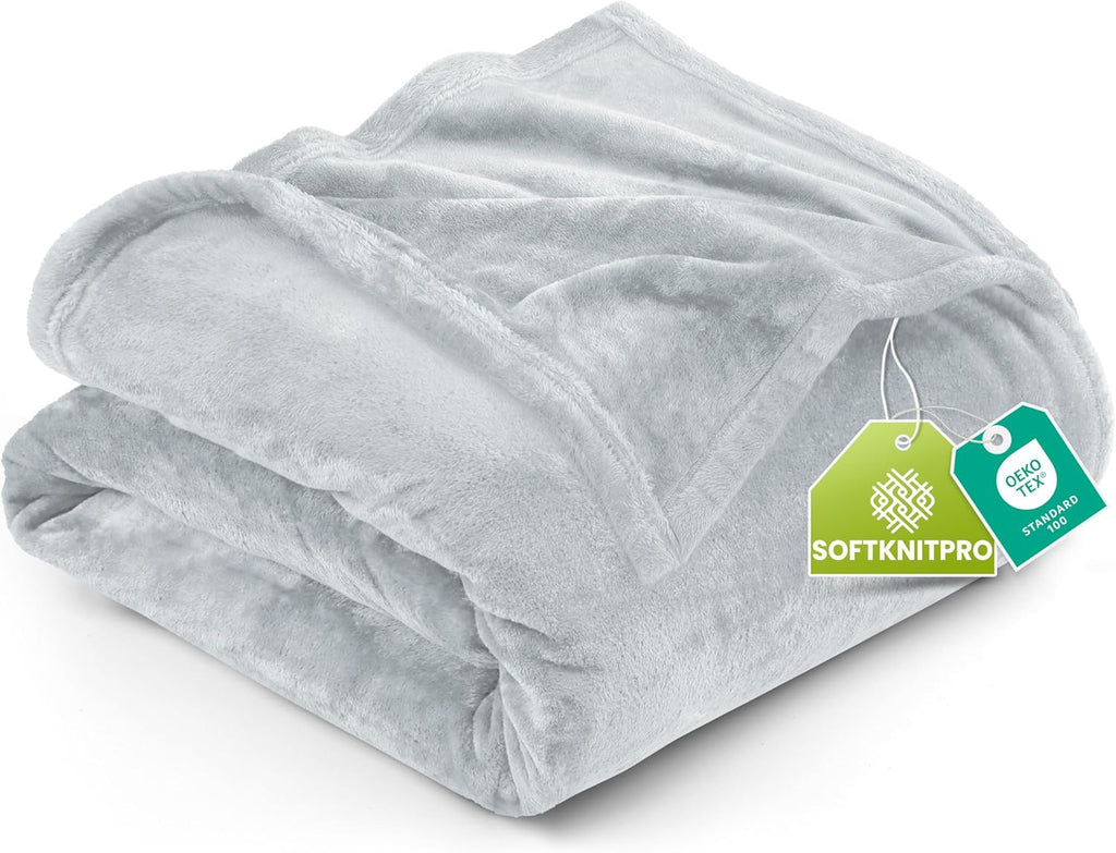 Utopia Bedding Fleece Blanket - Ultra Soft Lightweight Microfiber | Twin Size Light Grey (60x80 Inches) - Cozy All-Season Home Decor Gift