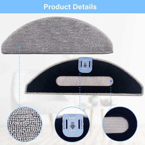 Replacement Parts Accessories for iRobot Roomba Combo i5, i5+, j5, j5+ Robot Vacuum Cleaner, 1 Set of Roller Brush & 4 Filters & 4 Mop Pads & 4 Vacuum Bags & 4 Side Brushes