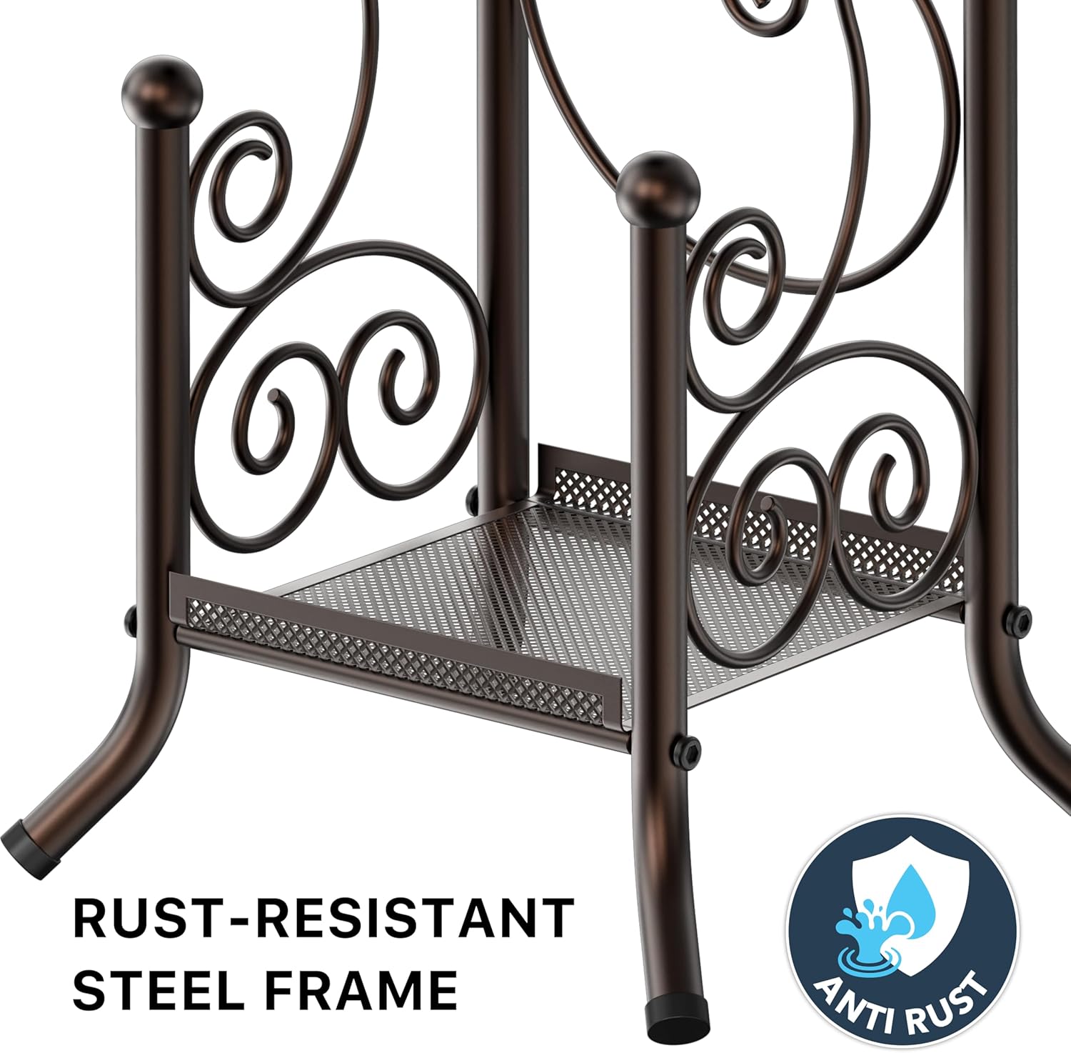 Simple Houseware Toilet Tissue Roll Holder - Stylish Bathroom Stand with Shelf in Bronze Finish