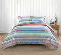 Pendleton Aurora Twin Comforter Set, Stripe Luxury Cotton Bedding Holiday Bedroom Decor with Pillow Sham, Breathable Plush Soft Comfortable Quilt Sets for Dorm Room Essentials, Tan Multi