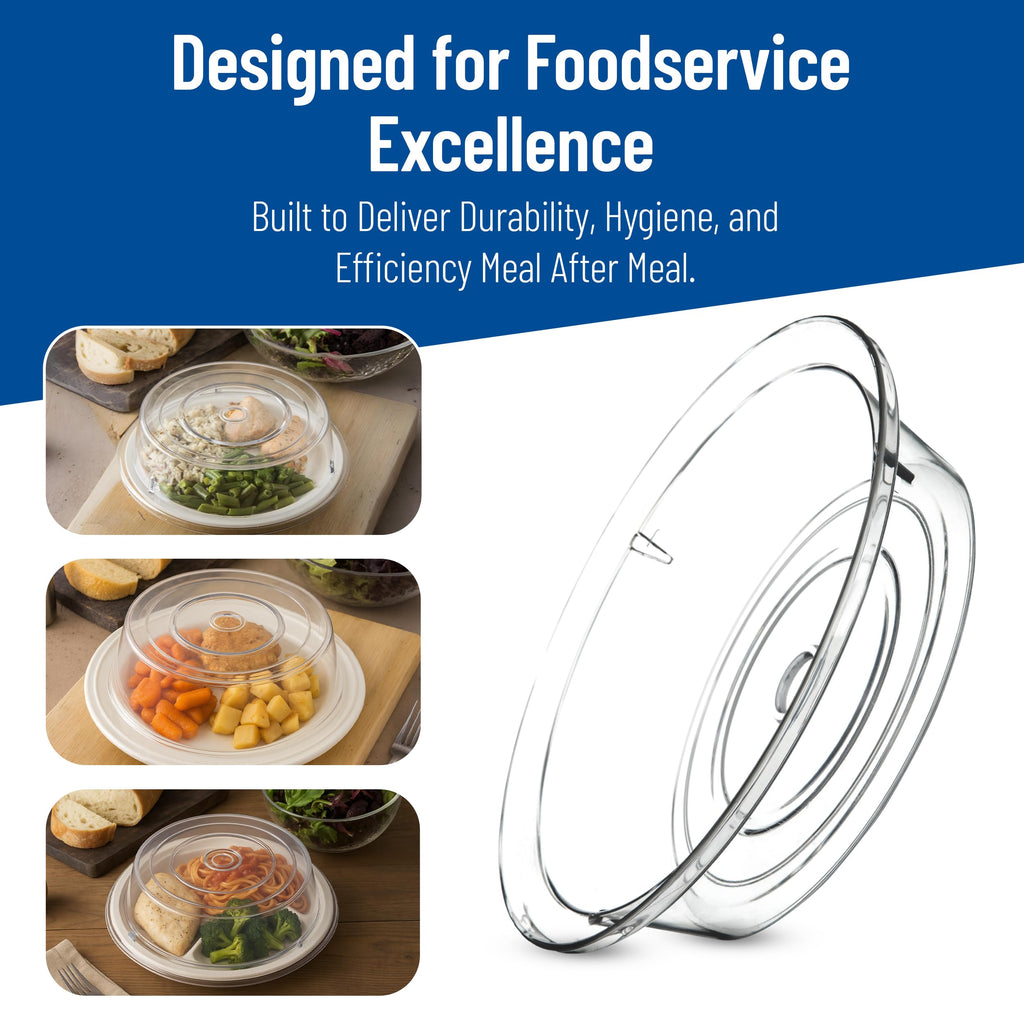 Carlisle FoodService Products 198907 Commercial Plastic Plate Cover, 10-3/16" to 10-1/4", Clear