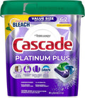 Cascade Platinum Plus Dishwasher Pods - Powerful Dish Detergent Soap with Clean Lemon Scent | 62 Count