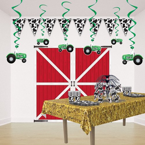 Beistle 2 Piece 54" x 108" Plastic Rectangular Straw Print Table Covers for Farm Theme Western Party Supplies, Celebrating with You Since 1900