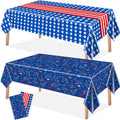Patriotic American Flag Table Cloths - 2-Pack Disposable Covers for 4th of July | 54x108 Inch