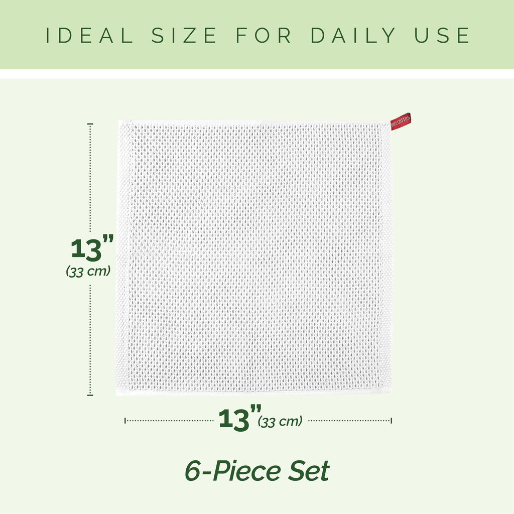 Elegant Comfort 100% Turkish Cotton 24-Pack Waffle Premium Kitchen Towels - Quick Drying and Super Absorbent Kitchen Dishcloth Towels, Ultra Soft Multi-Purpose Cleaning Towels, 13 x 13, White