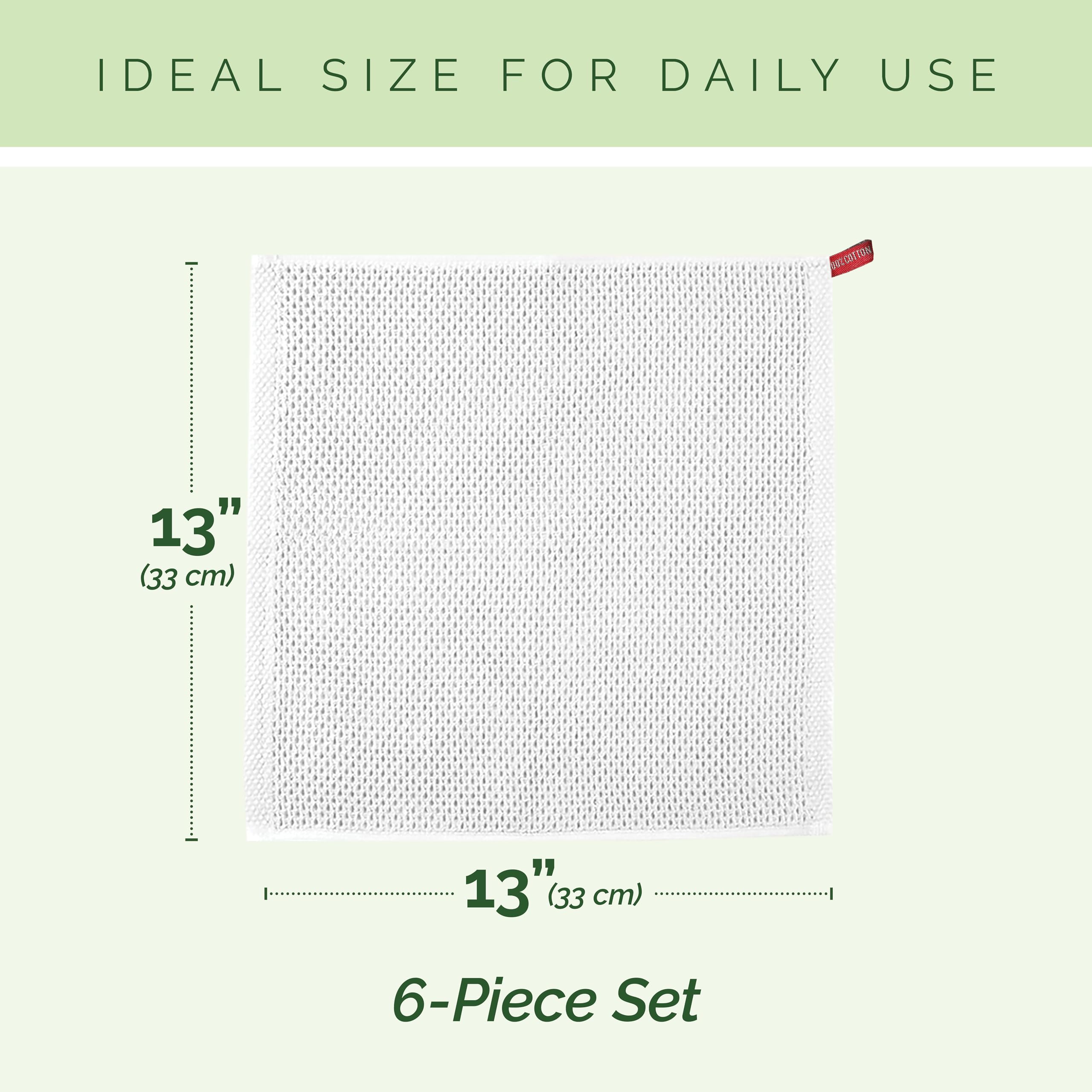 Elegant Comfort 100% Turkish Cotton 24-Pack Waffle Premium Kitchen Towels - Quick Drying and Super Absorbent Kitchen Dishcloth Towels, Ultra Soft Multi-Purpose Cleaning Towels, 13 x 13, White