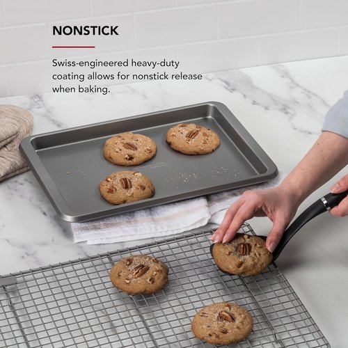 KitchenAid Nonstick Aluminized Steel Baking Sheet - 9x13in, Contour Silver | Pack of 6