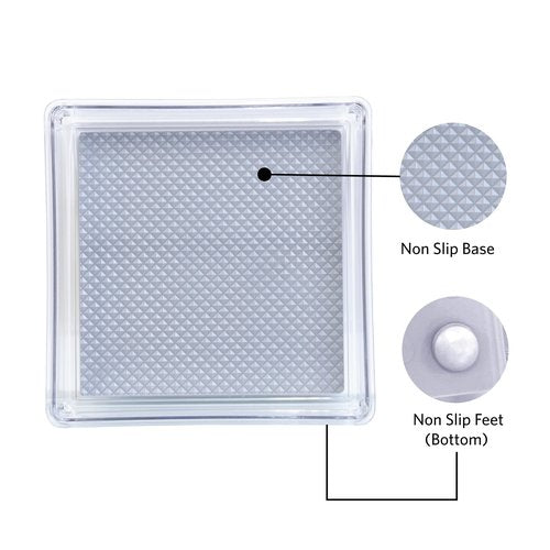 Glad Drawer Organizer Bin, 6x6 - Heavy Duty Clear Plastic Storage Tray for Junk Drawers, Kitchen Utensils, Bathroom Vanity, and Organizing Pantry - BPA Free, Food Safe, Non Slip