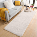 OLANLY Runner Rugs - Soft, Machine Washable Shaggy Carpet for Hallway & Bedroom | Ivory 2x5 ft