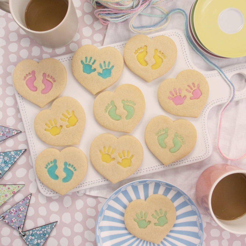 Set of 2 Baby Prints cookie cutters (Designs: Hand Prints and Footprints), 2 pieces - Bakerlogy