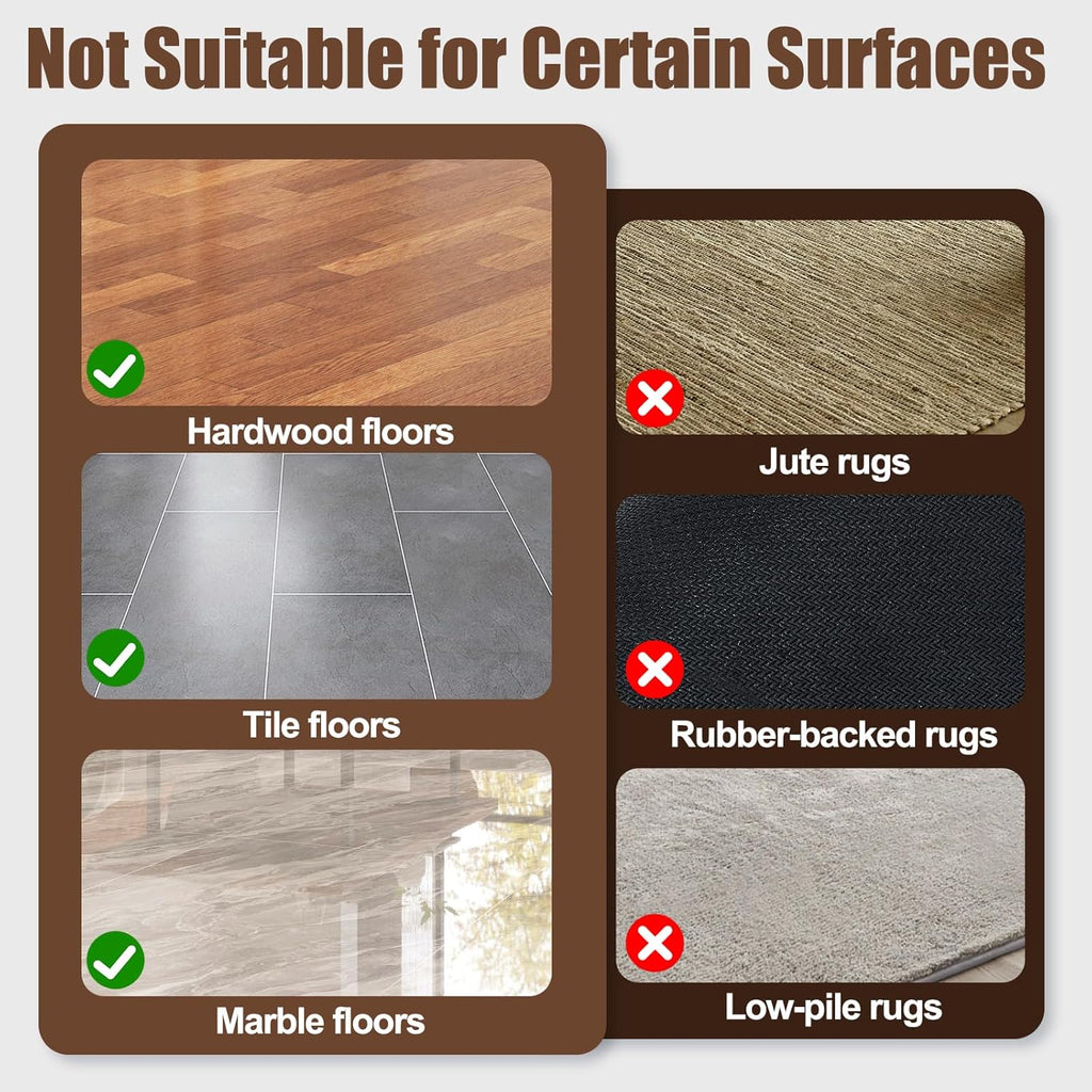 Premium Rug Grippers | 12PCS Anti-Slip Carpet Tape Pads - 3.9 Inch, Prevent Curling & Sliding on Hardwood, Tile & Marble Floors