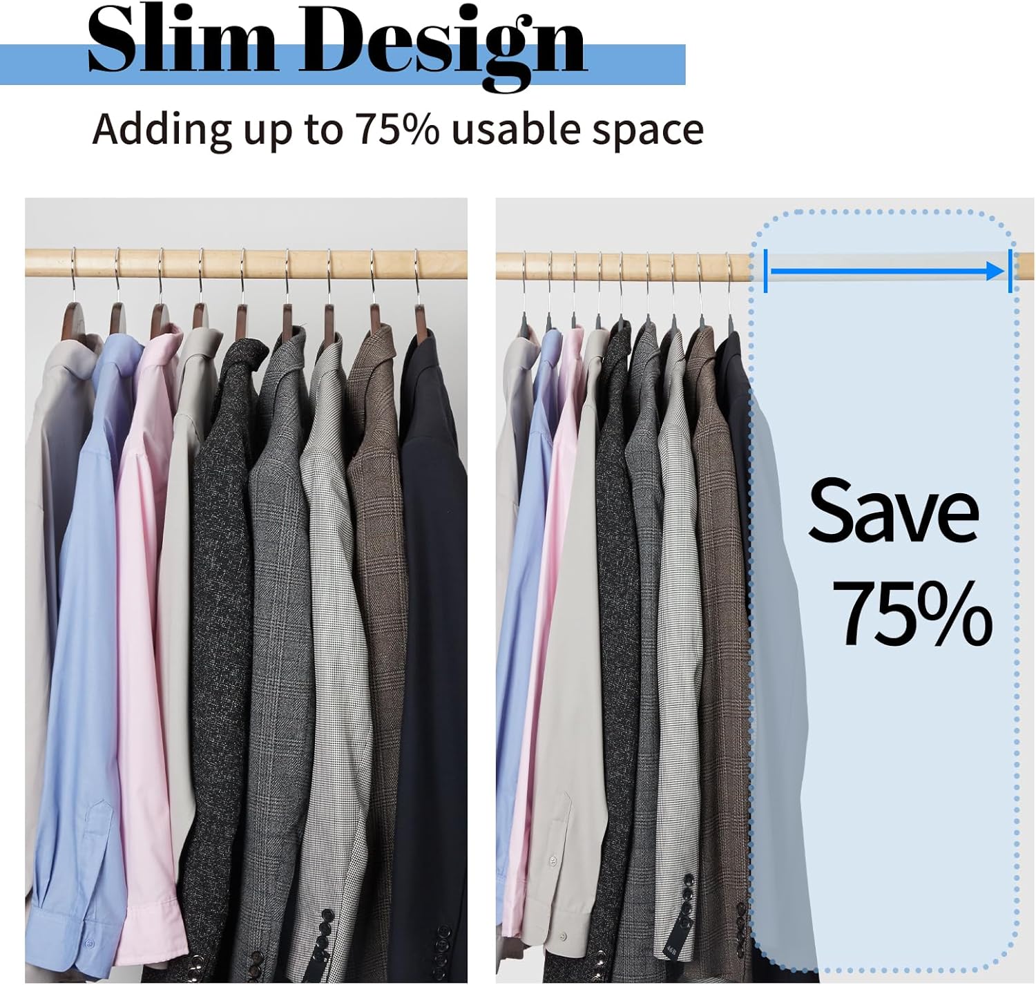 Smartor Velvet Hangers - Space-Saving Non-Slip Clothes Hangers with Tie Bar | 20-Pack in Grey