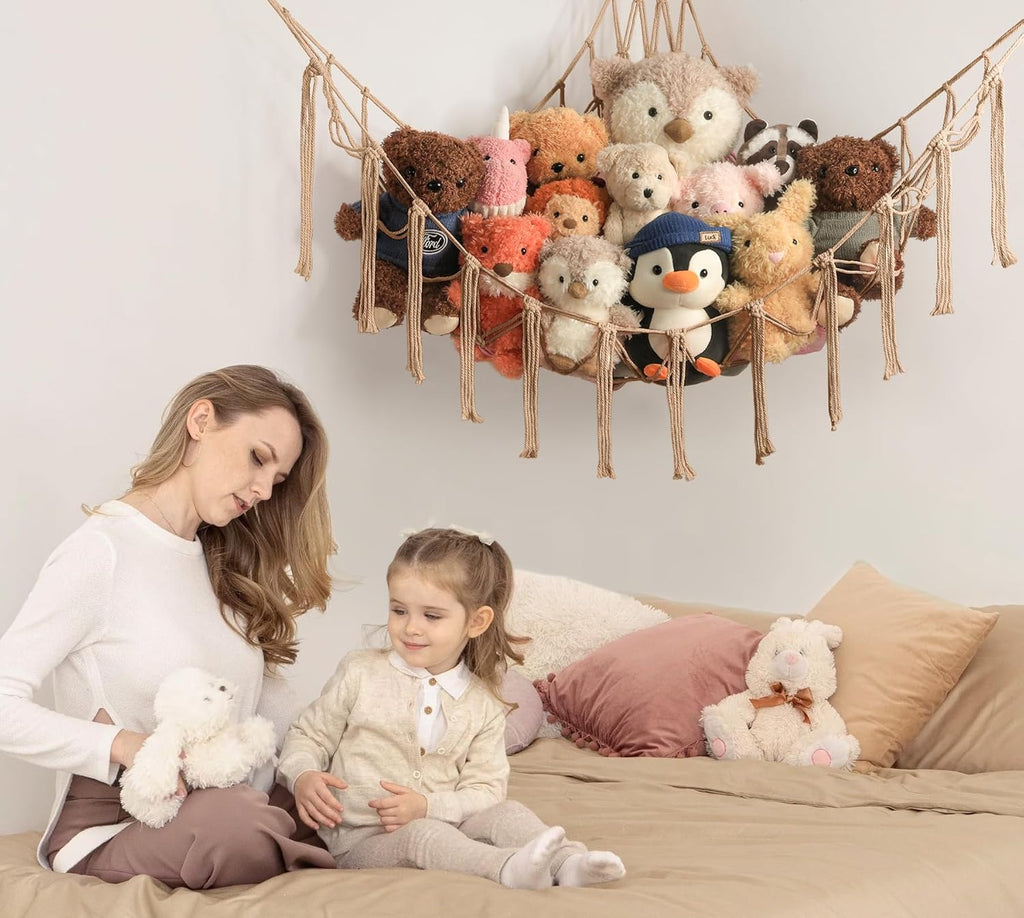 Skiennix Stuffed Animal Storage Hammock - Large Plush Toy Organizer for Kids' Room Decor | Nursery Essentials
