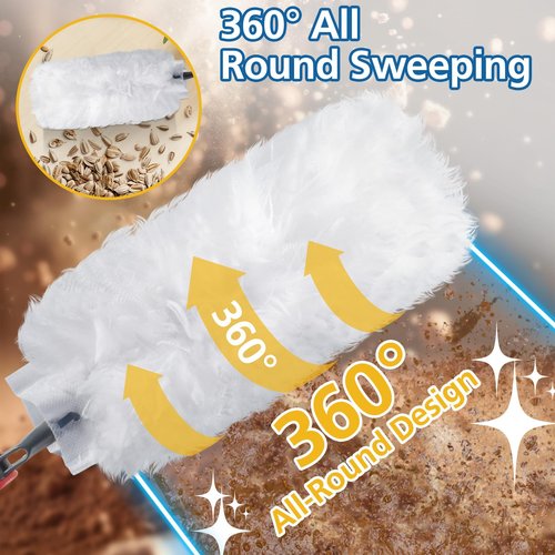 30 Pack Duster Refills Compatible with O-Cedar Flex & Catch Duster, 360° Heavy Duty Disposable Duster Refills Replacement, 3X More Dust Cleaning Than Feather Dusters