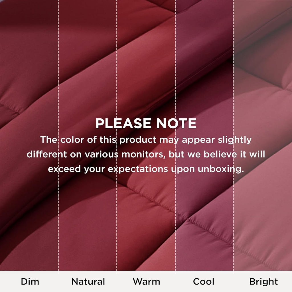 Bedsure Comforter Duvet Insert - All-Season Twin Size Quilted Down Alternative Blanket, Red 88 x 68 Inches