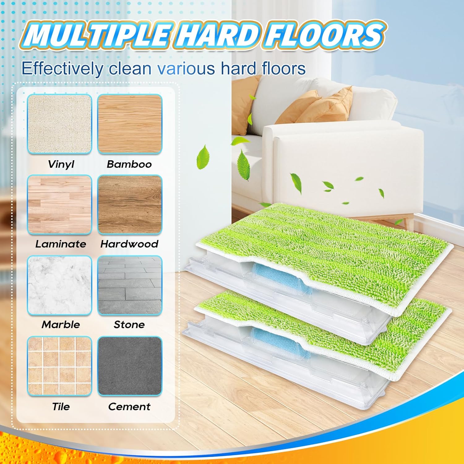 Shark Reusable Vac Mop Replacement Pads - 6 Pack Wet & Dry Mop Refills for Hardwood Floor Cleaning