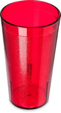 Carlisle FoodService Products Stackable Tumbler Plastic Tumbler with Pebbled Exterior for Restaurants, Catering, Kitchens, Plastic, 13.4 Ounces, Ruby, (Pack of 72)