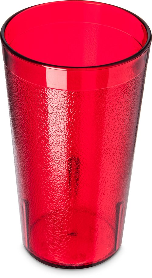Carlisle FoodService Products Stackable Tumbler Plastic Tumbler with Pebbled Exterior for Restaurants, Catering, Kitchens, Plastic, 13.4 Ounces, Ruby, (Pack of 72)
