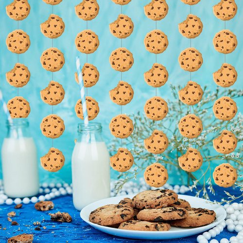 Xinnun Cookie Party Decorations Chocolate Chip Cookie Garlands Banners Cutouts Ribbon Streamers for Street Theme Birthday Baby Shower Party Decorations Supplies