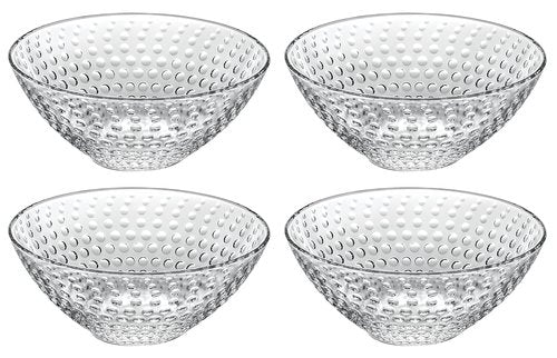 Barski Glass Bowl - For Dessert - Salad - Pasta - Fruit - Nuts - Chocolate - Set of 4 Bowls - Designed - 6.25" Diameter - Made in Europe