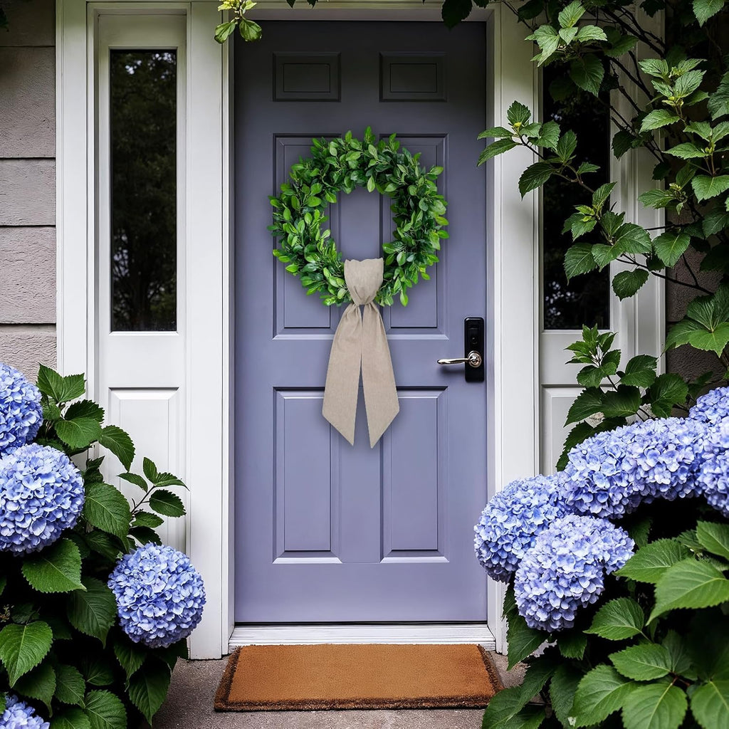 Skiennix Christmas Wreath Sash - Natural Burlap Decor for Front Door | Thanksgiving & Wedding Accents