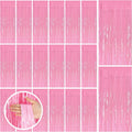 Skiennix Pink Tinsel Curtain Backdrop - 20 Pack Foil Fringe Decorations for Parties & Events