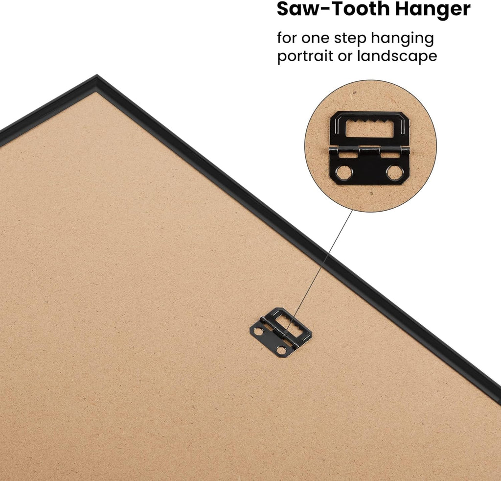 Upsimples 18x24 Picture Frame - Scratch-Proof Black Poster Frames, 3 Pack for Horizontal/Vertical Display