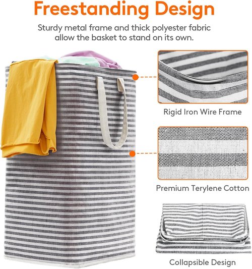 Lifewit 4-Pack Laundry Basket - 80L Each Collapsible Hamper with Waterproof Design | Black