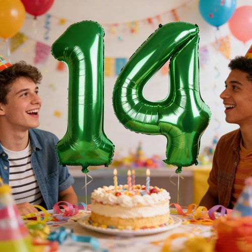 Large Dark Green Number 13 Balloon by [Brand Name] - 40 Inch Foil Party Decoration for Birthdays & Events