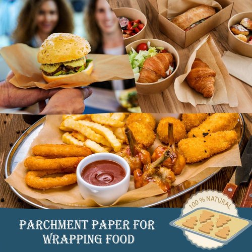 Hiware Parchment Paper Baking Sheets - 200 PCS Precut Non-Stick 9x13 IN for Baking & Cooking - Unbleached