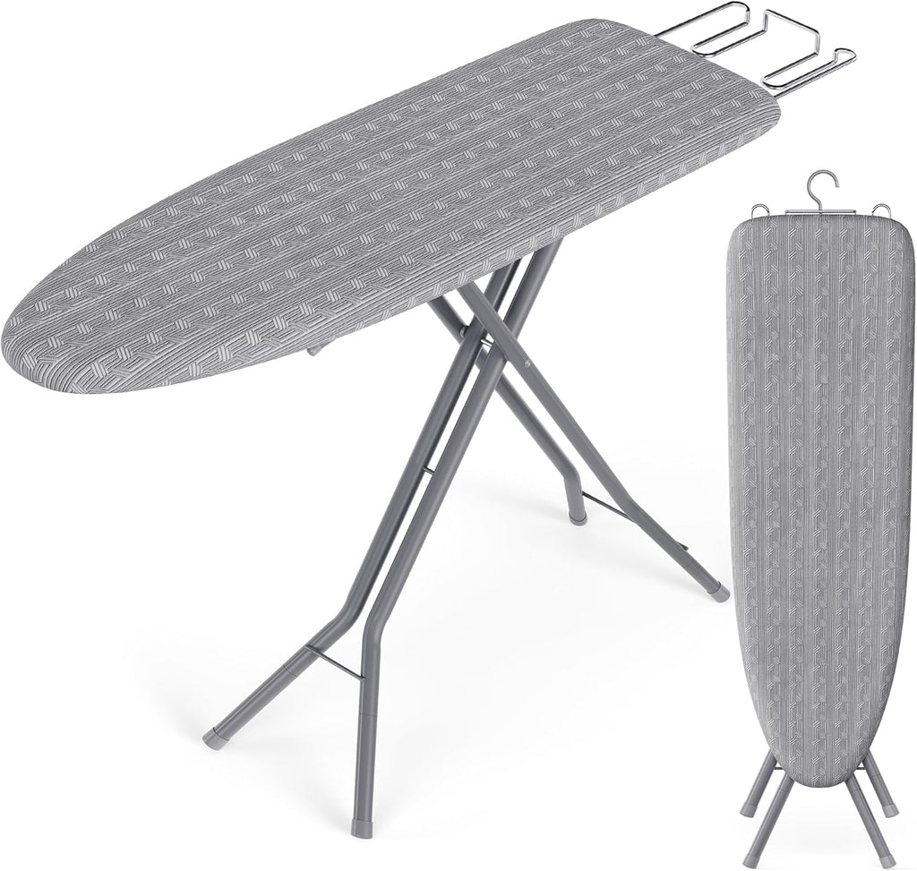 SONGMICS Ironing Board - Foldable & Height Adjustable Up to 35 Inches | 4-Layer Cover & Iron Rest, Dove Gray