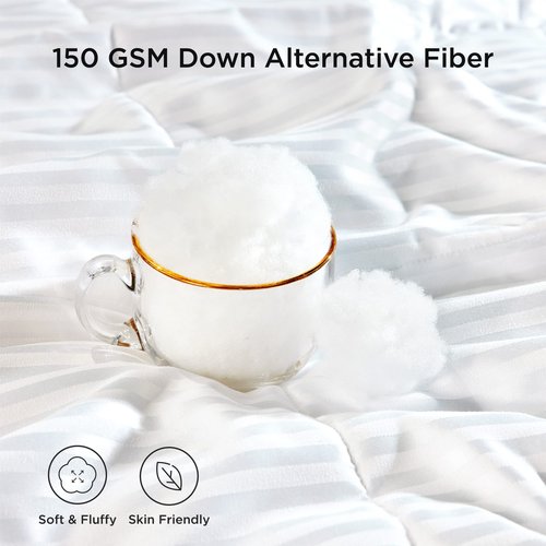 Bedsure Duvet Insert King Size - Lightweight Comforter, Quilted Cooling Duvet Insert, Down Alternative Summer Comforter with 8 Tabs, Ultra Soft Blanket, Striped, Machine Washable, King, 90x102 inches