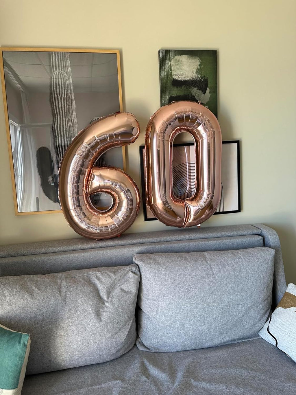 Rose Gold 60th Birthday Decorations - Elegant Party Supplies with Big Number Balloons for Men & Women