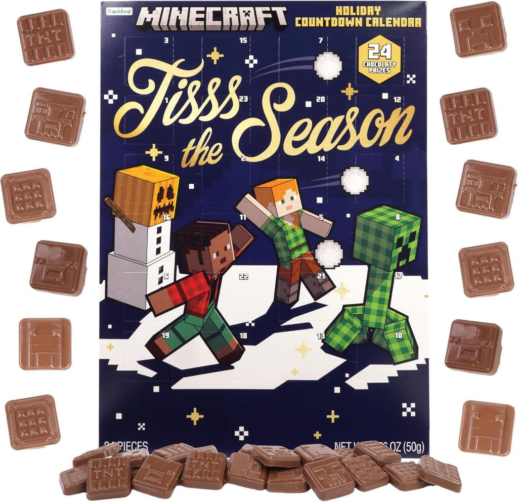 2025 Minecraft Advent Calendar - 24-Day Holiday Countdown with Chocolate Treats - 1.76 Ounce