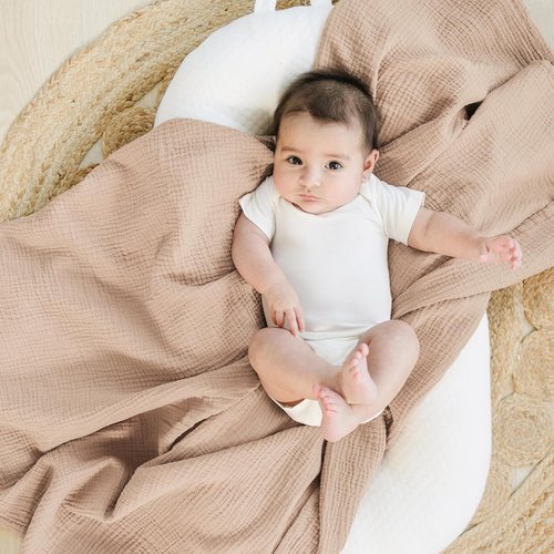 Konssy 3 Pack Muslin Swaddle Blankets for Unisex, Newborn Receiving Blanket, Large 47 x 47 inches, Soft Breathable Muslin Baby Swaddles for Boys & Girls