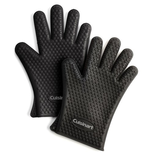 Cuisinart Heat Resistant Silicone Grilling Gloves for Indoor and Outdoor Cooking, Grilling, One Size