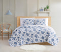 Cottage Classics Estate Bloom Blue Cotton 2-Piece Twin XL Quilt Set, Floral Themed, for Men and Women, Oeko-TEX Certified Confidence
