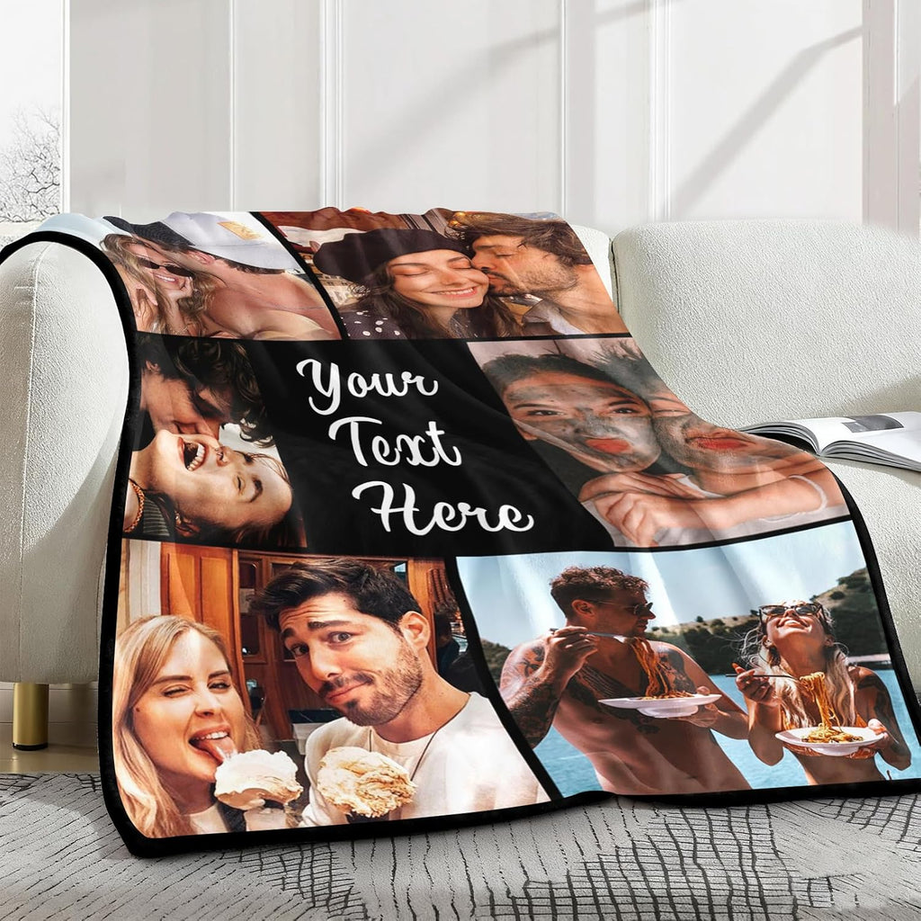 Yofair Custom Photo Blanket - Personalized Wedding & Anniversary Gift for Couples | Next Day Shipping