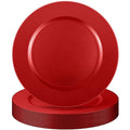 Tanlade 12 Pcs 13 Inch Charger Plates Bulk Round Wedding Chargers Plastic Dinner Plates for Table Setting Wedding Party Decoration (Red)