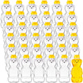 Thenshop 36 Pcs Honey Bear Bottle,Plastic Honey Squeeze Bottle,Honeybear Squeeze Jars,Cute Empty Container with Yellow Flip Lid for Syrup Sauce,Juice Storing and Dispensing, Transparent(500 Ml/ 17 oz)