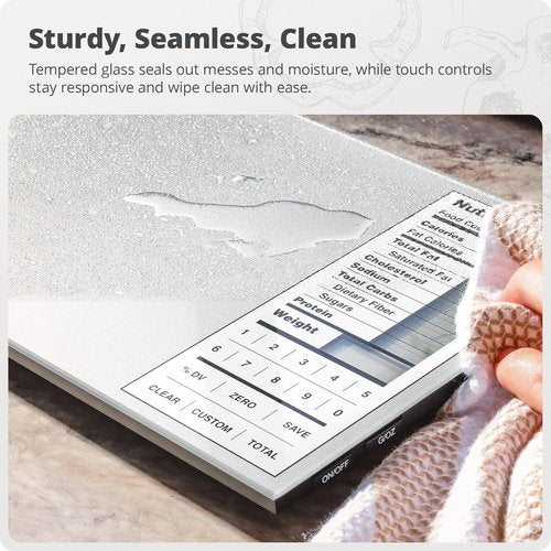 Greater Goods Food Scale - Nutrition Calculator & Meal Prep Tool | Compact 11lb Capacity, Silver