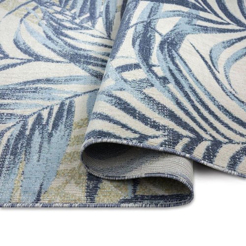 Tommy Bahama Malibu Palm Springs Coastal Indoor/Outdoor Area Rug, Ivory/Aqua Blue, 7'10"x10'2"