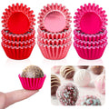 Whaline 300Pcs Valentine's Day Mini Foil Cupcake Liners Baking Cups Red Pink Gradient Foil Metallic Cupcake Wrappers Muffin Liners for Wedding Anniversary Birthday Party