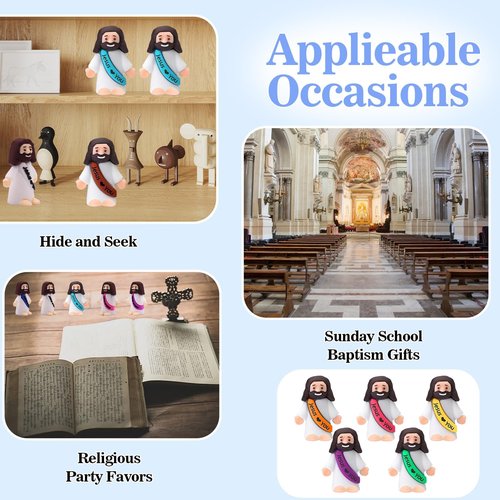 IEUHDKWL Mini Jesus Figurines in Bulk Tiny Jesus Figures Hide and Seek Religious Party Favors Sunday School Baptism Gifts (300pcs)