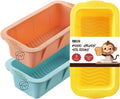 Skiennix Silicone Bread Loaf Pan Set - Non-Stick Baking Pans for Homemade Bread & Cakes | 3 Colors, Dishwasher Safe