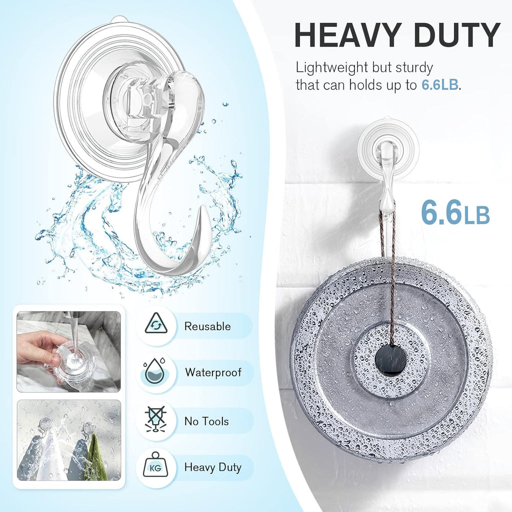 VIS'V Suction Cup Hooks Bundle - Large & Small Hooks for Strong, Versatile Hanging Solutions