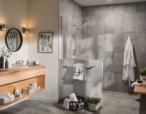 Moen Genta LX Modern Single Kitchen or Bathroom Towel Bar, 24-Inch, Brushed Nickel, BH3824BN